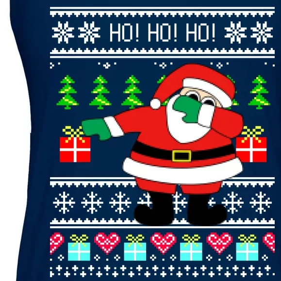 Dabbing Santa Claus Ugly Christmas Sweater Design Ladies Essential Flowy Tank