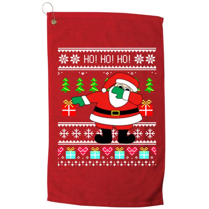 Dabbing Santa Claus Ugly Christmas Sweater Design Platinum Collection Golf Towel