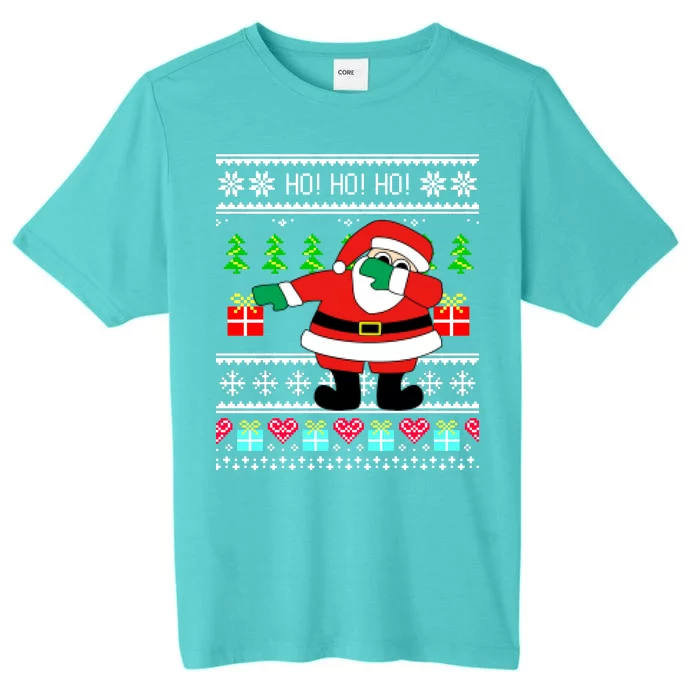 Dabbing Santa Claus Ugly Christmas Sweater Design ChromaSoft Performance T-Shirt