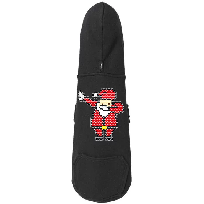 Dabbing Santa Pix-elated Christmas Doggie 3-End Fleece Hoodie