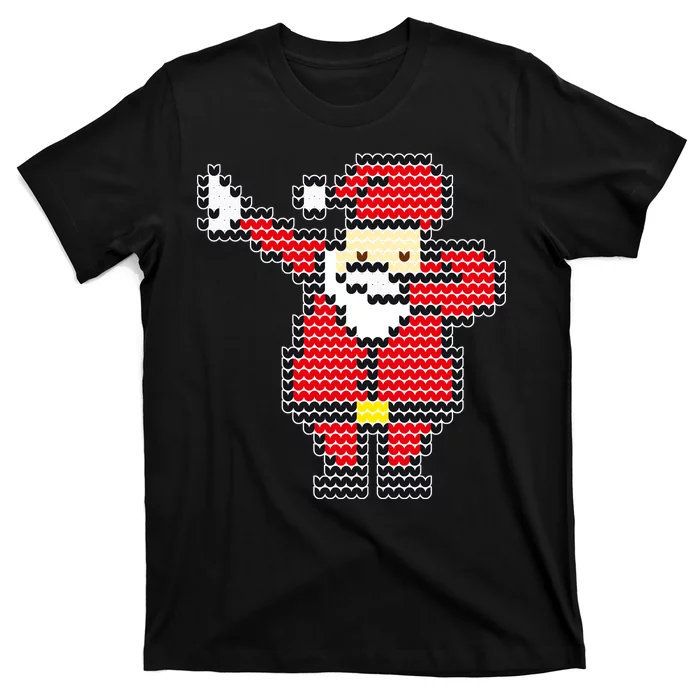 Dabbing Santa Pix-elated Christmas T-Shirt