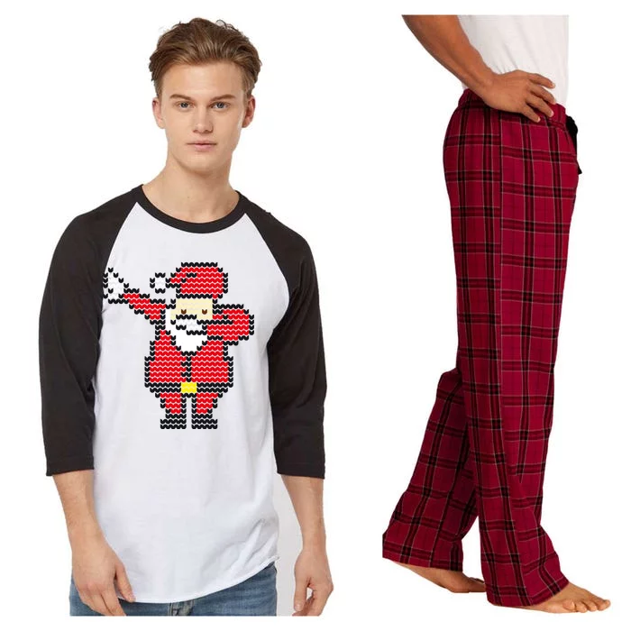 Dabbing Santa Pix-elated Christmas Raglan Sleeve Pajama Set