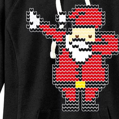 Dabbing Santa Pix-elated Christmas Women's Fleece Hoodie