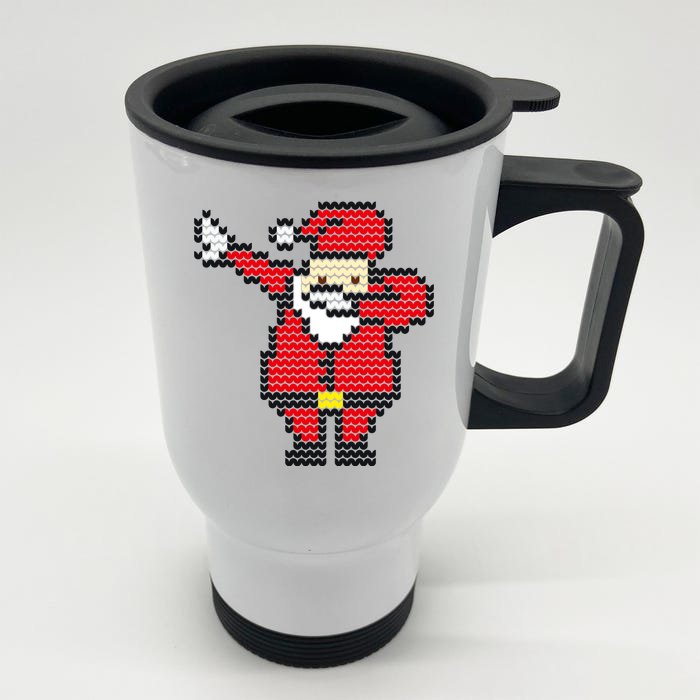 Dabbing Santa Pix-elated Christmas Front & Back Stainless Steel Travel Mug