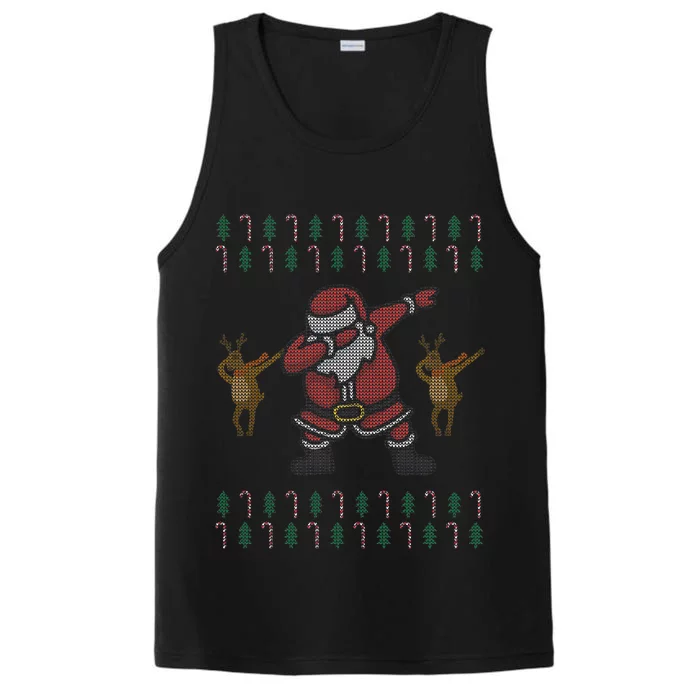 Dabbing Santa Ugly Christmas Performance Tank