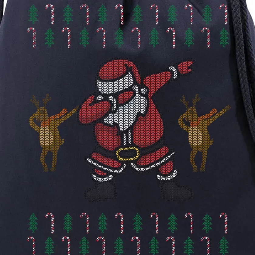 Dabbing Santa Ugly Christmas Drawstring Bag