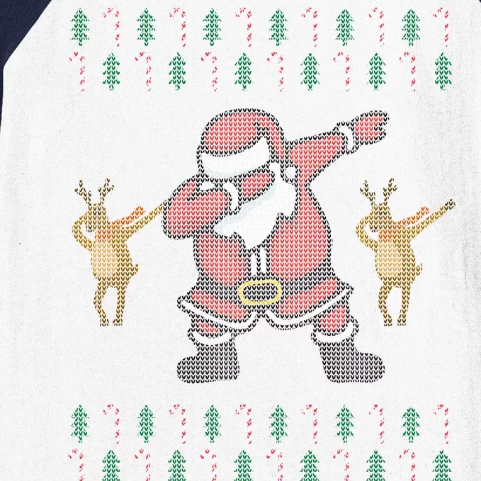 Dabbing Santa Ugly Christmas Baseball Sleeve Shirt