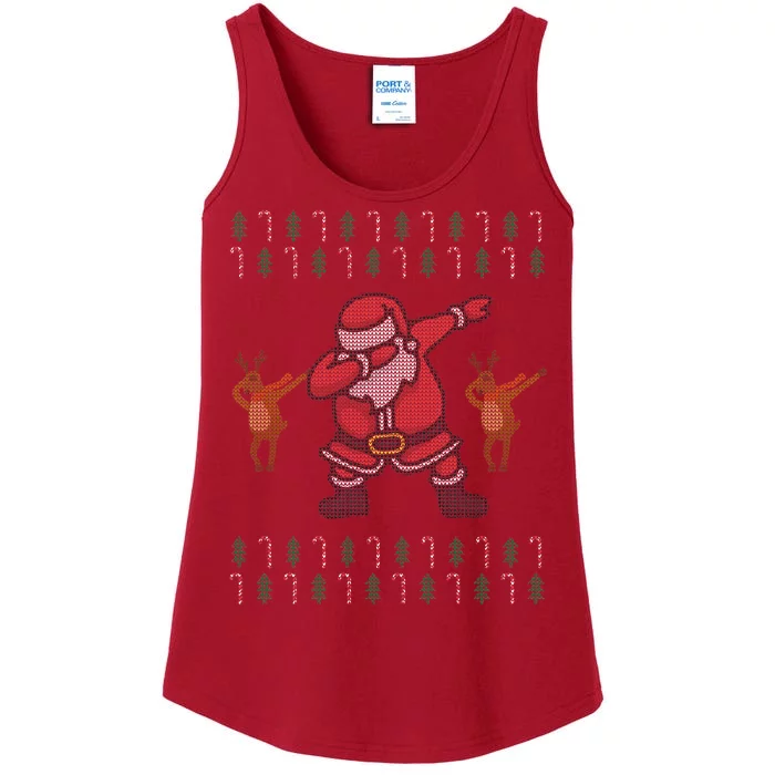 Dabbing Santa Ugly Christmas Ladies Essential Tank