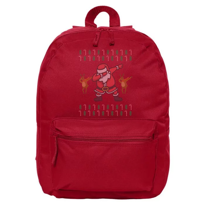 Dabbing Santa Ugly Christmas 16 in Basic Backpack