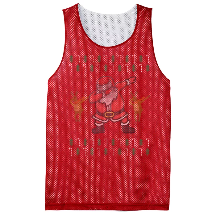 Dabbing Santa Ugly Christmas Mesh Reversible Basketball Jersey Tank