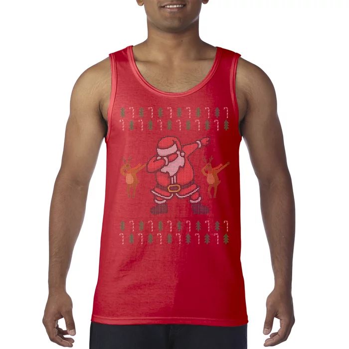 Dabbing Santa Ugly Christmas Tank Top