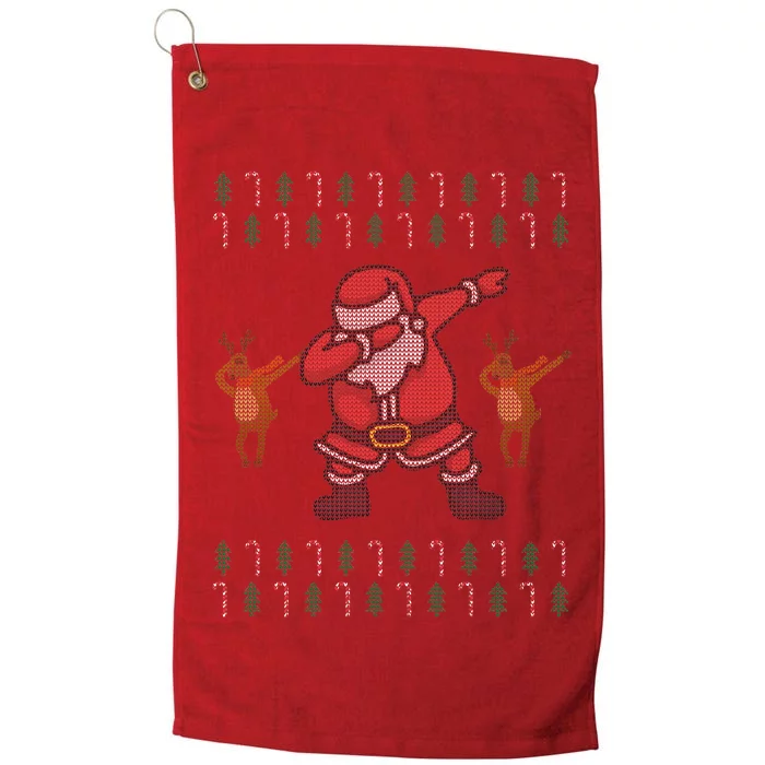 Dabbing Santa Ugly Christmas Platinum Collection Golf Towel