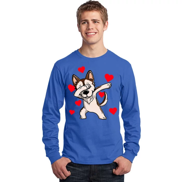 Dabbing Siberian Husky Valentines Day Tall Long Sleeve T-Shirt