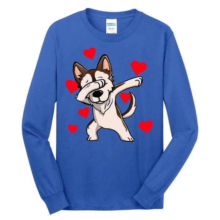 Dabbing Siberian Husky Valentines Day Tall Long Sleeve T-Shirt