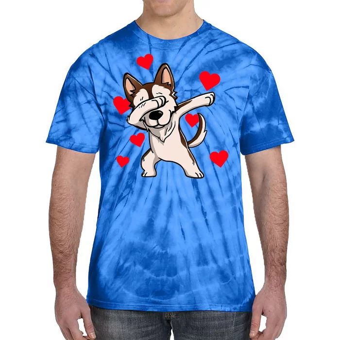 Dabbing Siberian Husky Valentines Day Tie-Dye T-Shirt