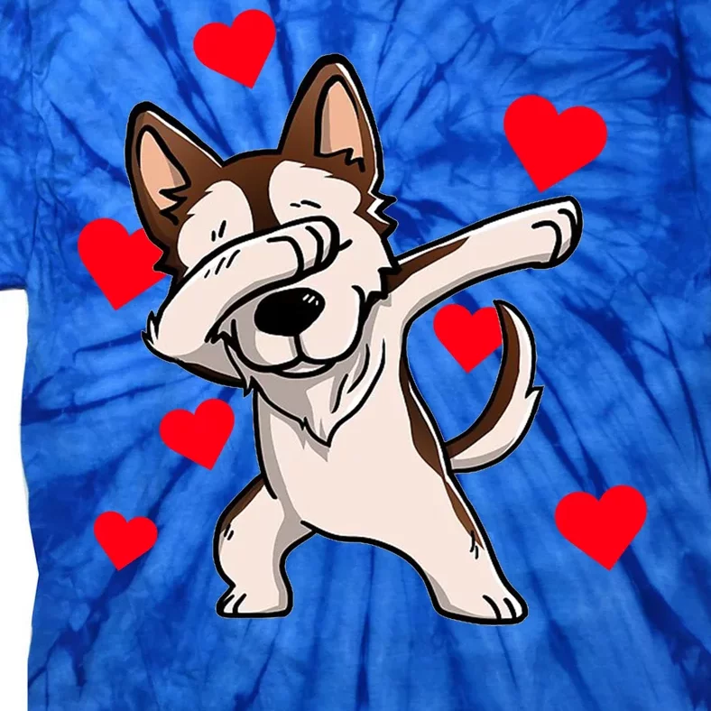 Dabbing Siberian Husky Valentines Day Tie-Dye T-Shirt