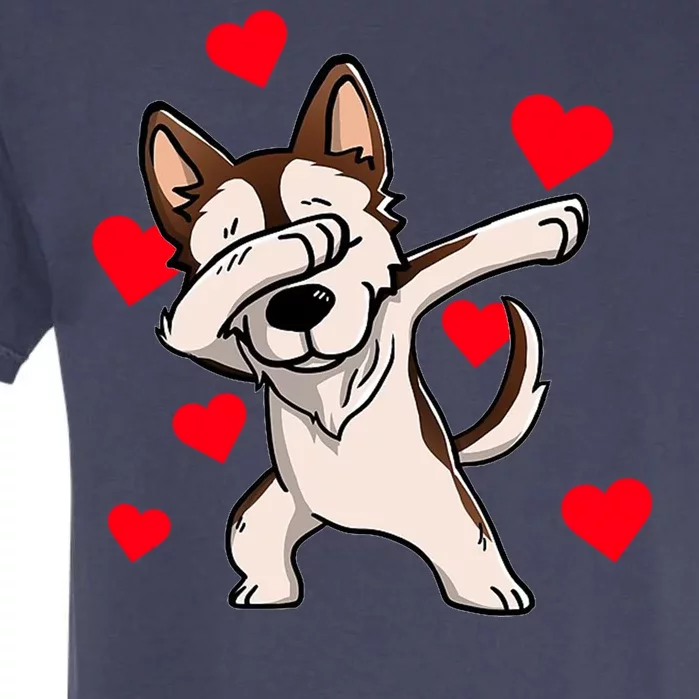 Dabbing Siberian Husky Valentines Day Garment-Dyed Heavyweight T-Shirt