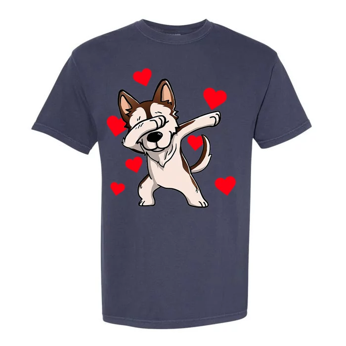 Dabbing Siberian Husky Valentines Day Garment-Dyed Heavyweight T-Shirt