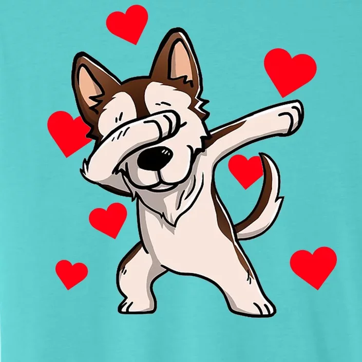 Dabbing Siberian Husky Valentines Day ChromaSoft Performance T-Shirt