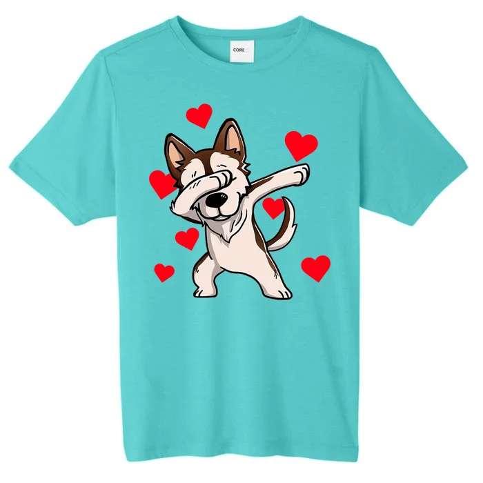 Dabbing Siberian Husky Valentines Day ChromaSoft Performance T-Shirt