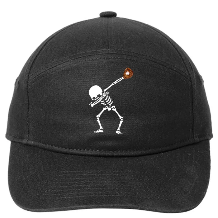 Dabbing Skeleton Baseball Glove Catch Dab 7-Panel Snapback Hat