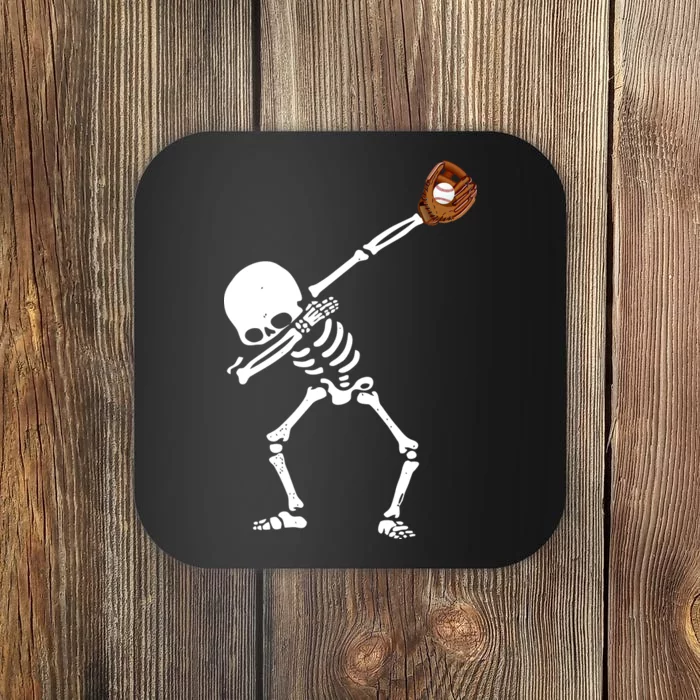 Dabbing Skeleton Baseball Glove Catch Dab Coaster