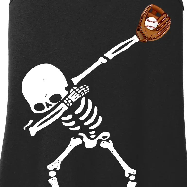 Dabbing Skeleton Baseball Glove Catch Dab Ladies Essential Tank