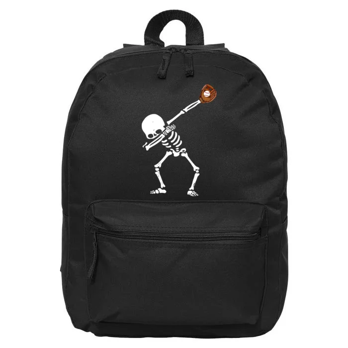 Dabbing Skeleton Baseball Glove Catch Dab 16 in Basic Backpack