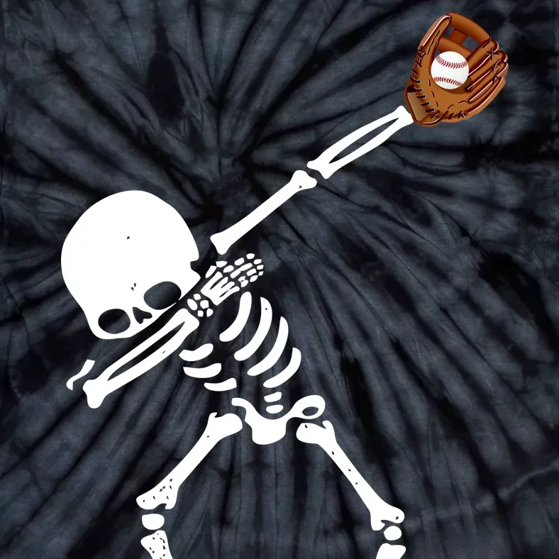 Dabbing Skeleton Baseball Glove Catch Dab Tie-Dye T-Shirt