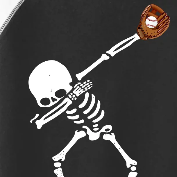 Dabbing Skeleton Baseball Glove Catch Dab Toddler Fine Jersey T-Shirt