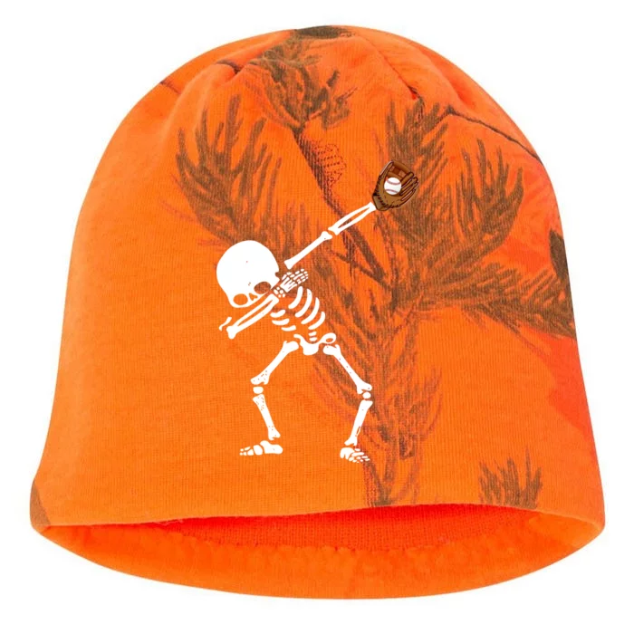 Dabbing Skeleton Baseball Glove Catch Dab Kati - Camo Knit Beanie