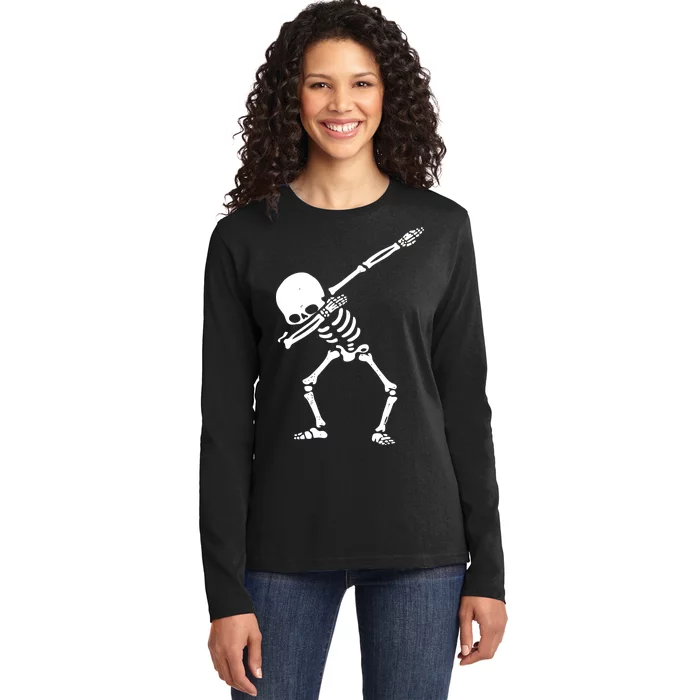 Dabbing Skeleton Dab Ladies Long Sleeve Shirt