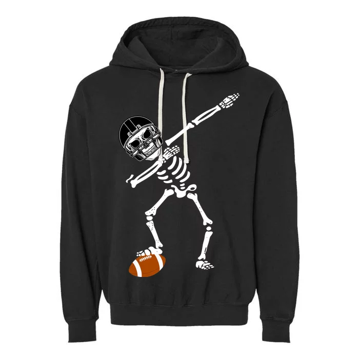 Dabbing Skeleton Football Dab Touchdown TD Garment-Dyed Fleece Hoodie