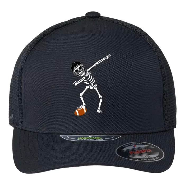 Dabbing Skeleton Football Dab Touchdown TD Flexfit Unipanel Trucker Cap