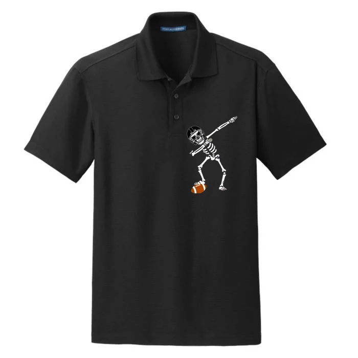 Dabbing Skeleton Football Dab Touchdown TD Dry Zone Grid Performance Polo