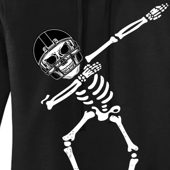 Dabbing Skeleton Football Dab Touchdown TD Women's Pullover Hoodie