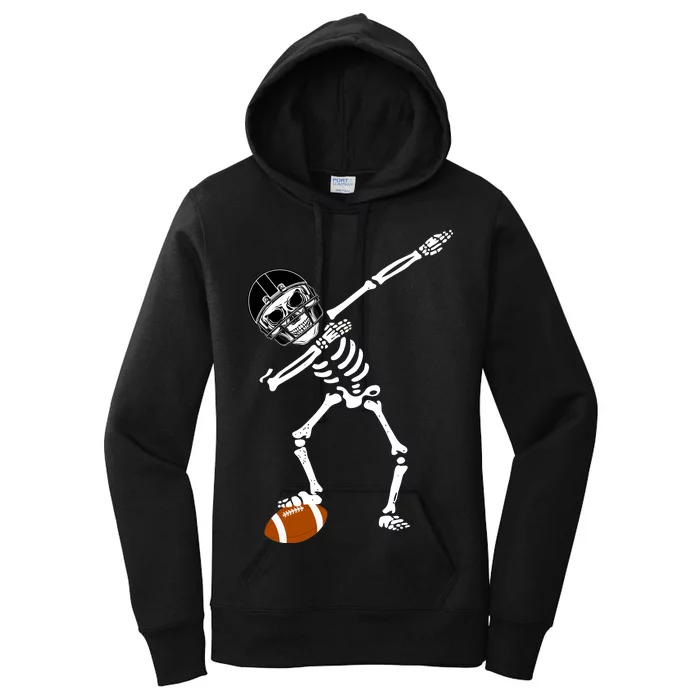 Dabbing Skeleton Football Dab Touchdown TD Women's Pullover Hoodie