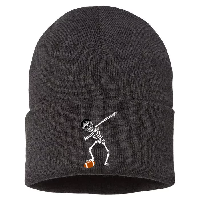 Dabbing Skeleton Football Dab Touchdown TD Sustainable Knit Beanie