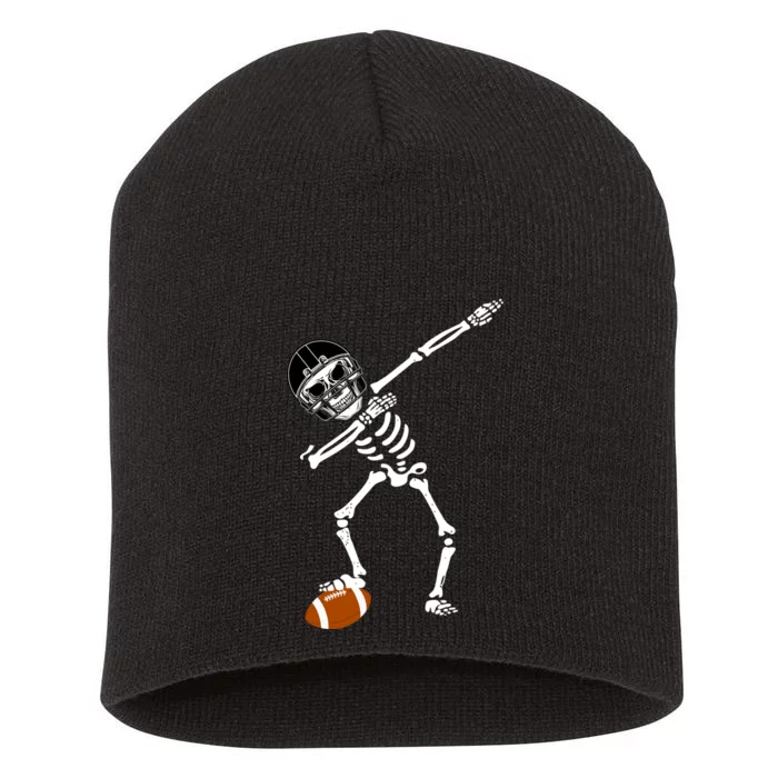 Dabbing Skeleton Football Dab Touchdown TD Short Acrylic Beanie