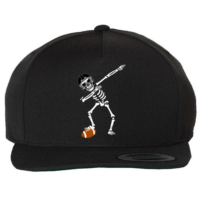 Dabbing Skeleton Football Dab Touchdown TD Wool Snapback Cap