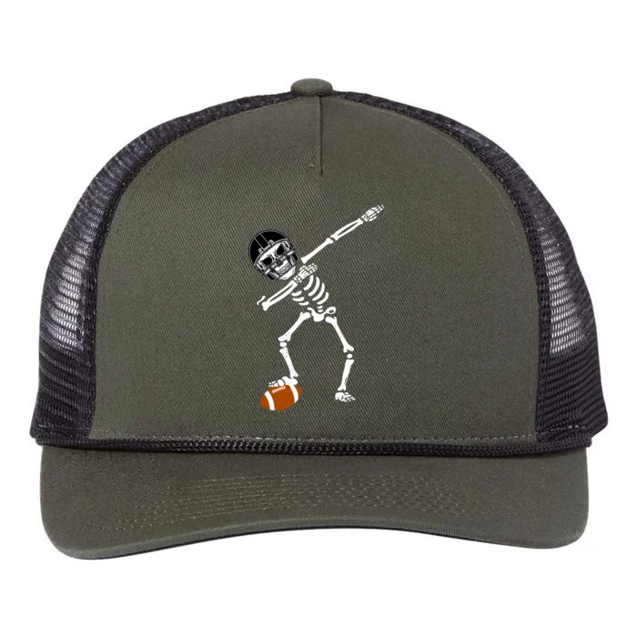 Dabbing Skeleton Football Dab Touchdown TD Retro Rope Trucker Hat Cap