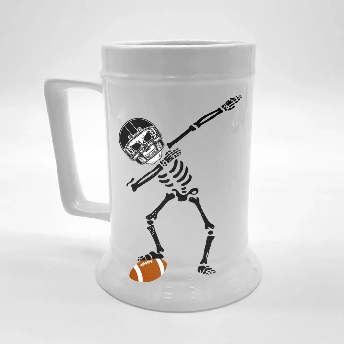 Dabbing Skeleton Football Dab Touchdown TD Front & Back Beer Stein