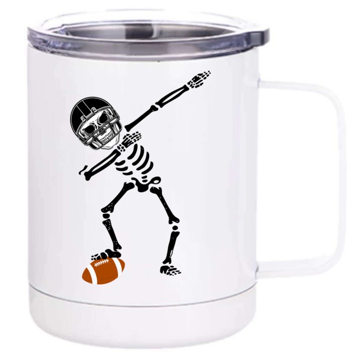 Dabbing Skeleton Football Dab Touchdown TD Front & Back 12oz Stainless Steel Tumbler Cup