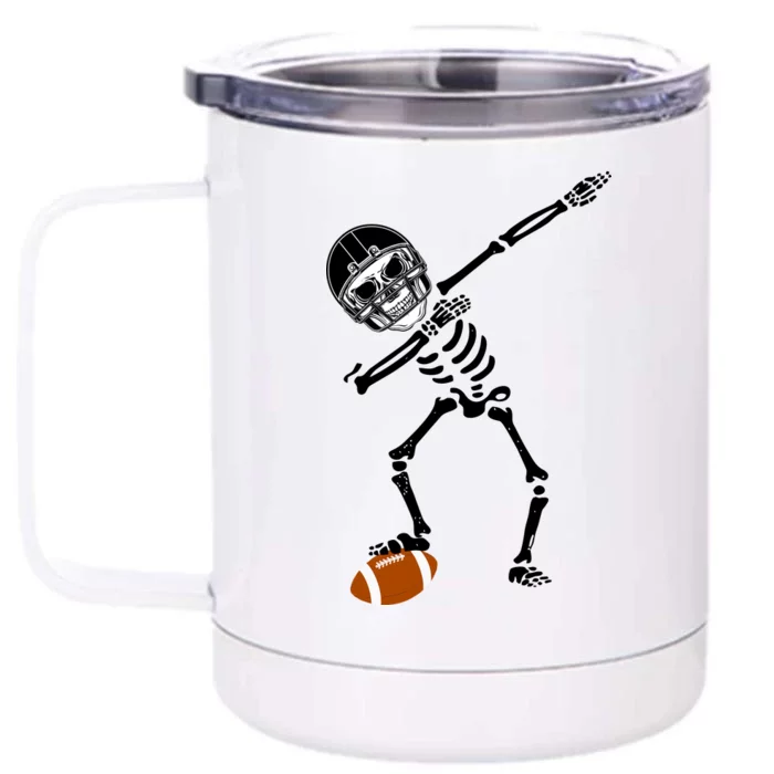 Dabbing Skeleton Football Dab Touchdown TD Front & Back 12oz Stainless Steel Tumbler Cup