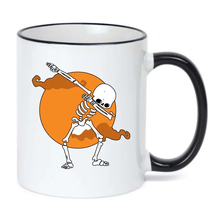 Dabbing Skeleton Halloween Moon Black Color Changing Mug