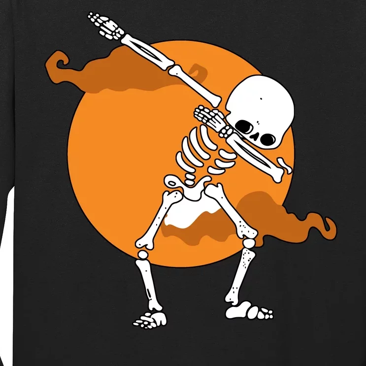 Dabbing Skeleton Halloween Moon Long Sleeve Shirt