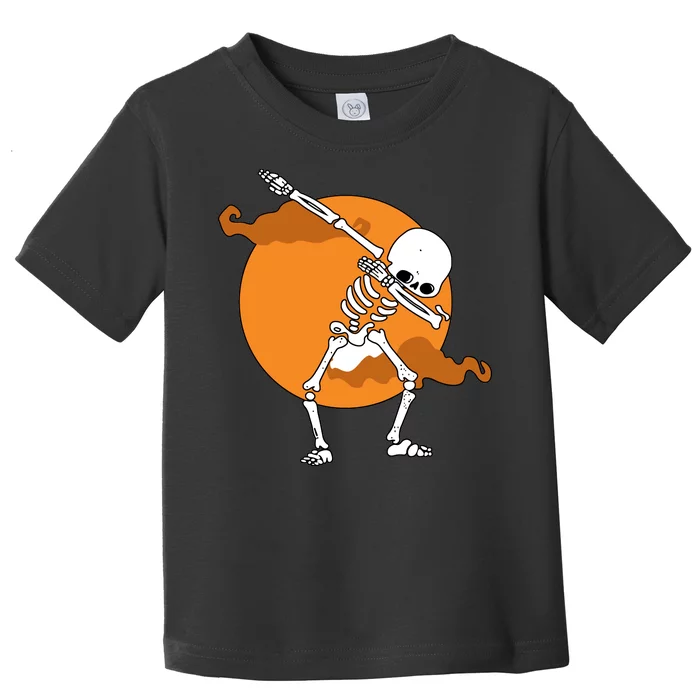 Dabbing Skeleton Halloween Moon Toddler T-Shirt