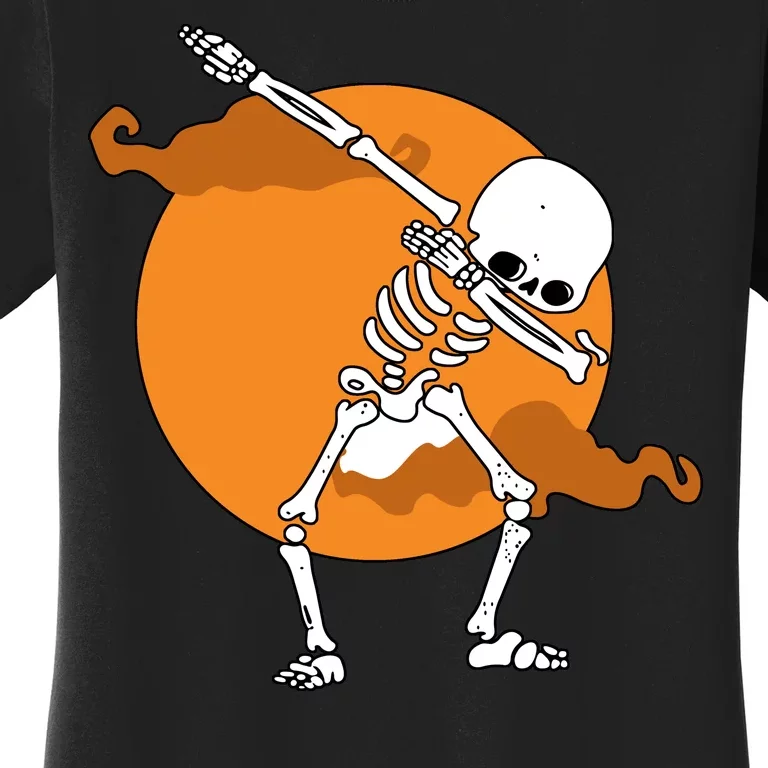 Dabbing Skeleton Halloween Moon Women's T-Shirt