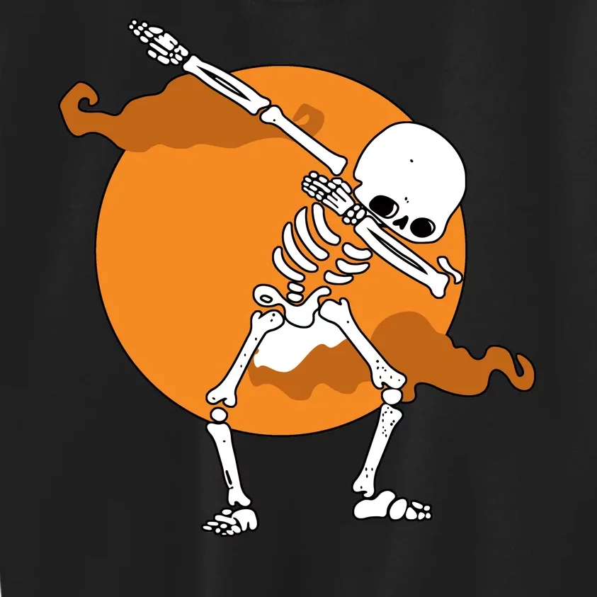 Dabbing Skeleton Halloween Moon Kids Sweatshirt