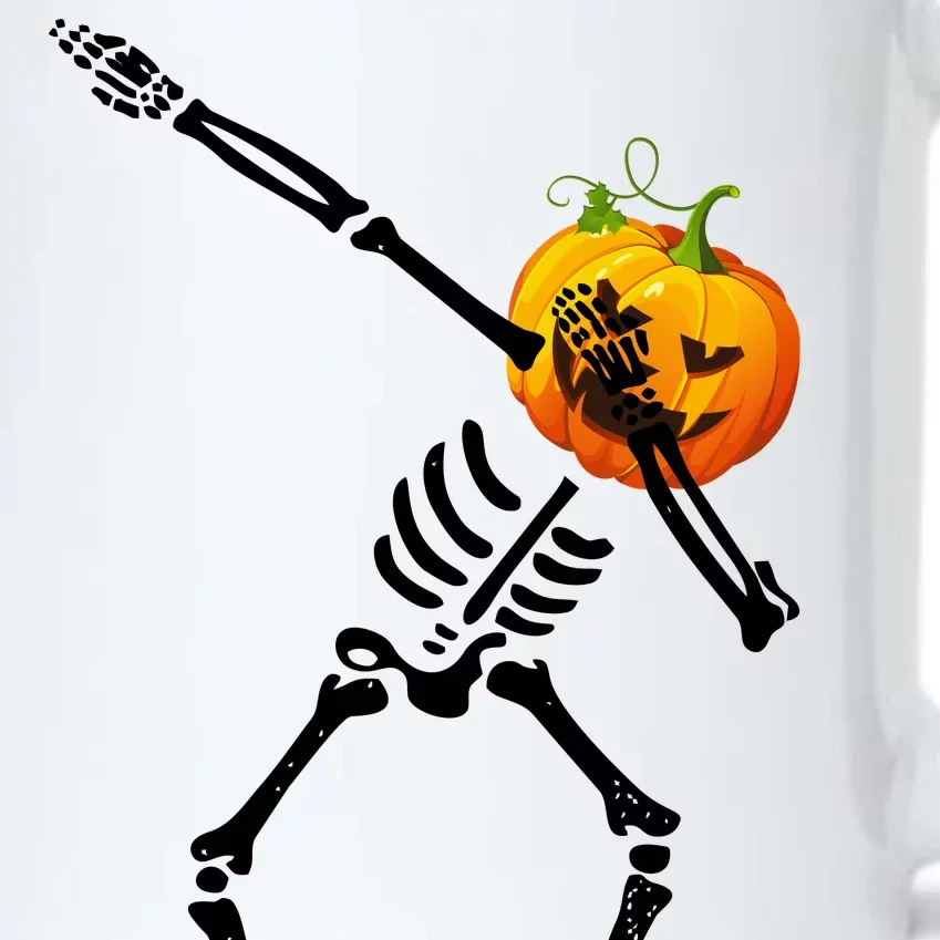 Dabbing Skeleton Pumpkin Face Halloween Black Color Changing Mug